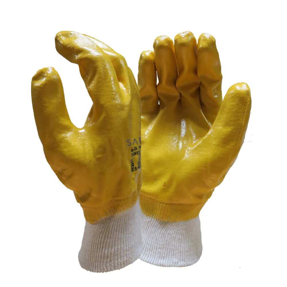 Fully Dipped Nitrile Knitwrist Gloves 105gsm - Yellow - Case of 120 Pairs — Yellow